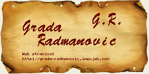 Grada Radmanović vizit kartica